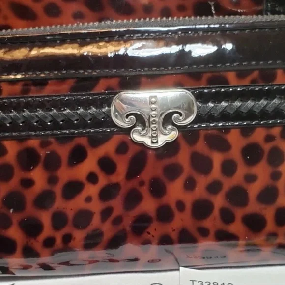 Brighton Animal Print Crossbody Wallet with Black Trim - LIKE NEW! - Picture 10 of 13